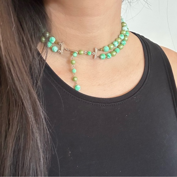 🩵✨ Vintage Blue Green Turquoise Beaded Necklace ✨🩵 - Picture 4 of 6
